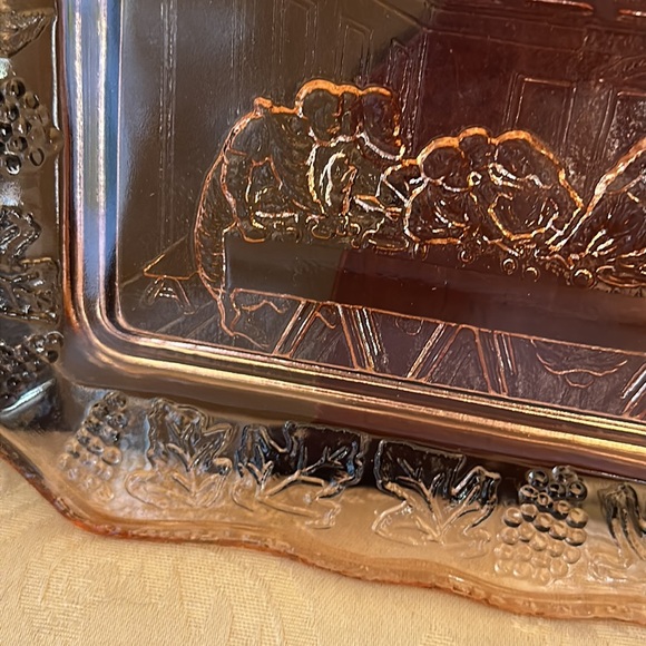 Indiana Glass vintage Tiara Last Supper bread plate, dish 1950s - Picture 5 of 11